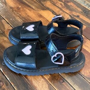 Dr. Martens Sandals with Pink Heart Accents
